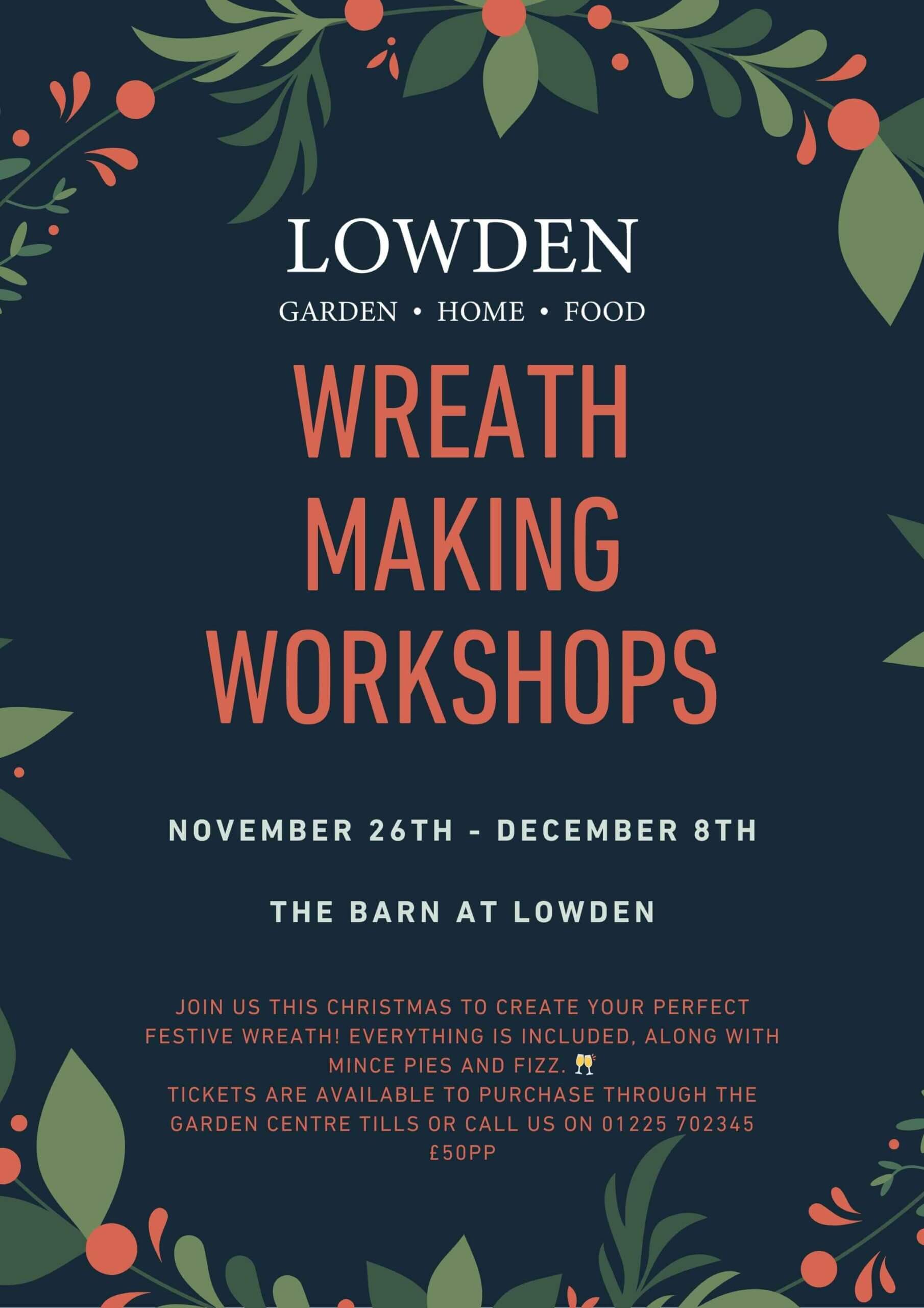 Wreath making workshop poster a3